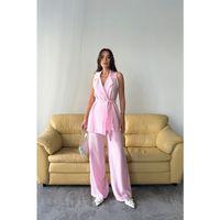 YELEK - PANTOLON TAKIM ÇİLEK KUMAŞ - Pembe