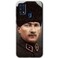 Potkal Hediye Fabrikası Samsung Galaxy M31 Kılıf HD Desen Baskılı Arka Kapak - Başkomutan Atatürk