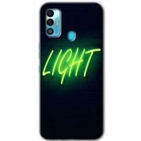 Tecno Spark 7T Kılıf HD Desen Baskılı Arka Kapak - Neon İnscription + Kırılmaz Cam