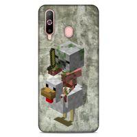 Lopard Samsung Galaxy A60 Uyumlu Kılıf PiXel (43) Thin Fit Kılıf Tavuk MC