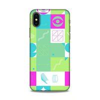 Apple Iphone X Uyumlu Kılıf Insomnia (30) Silicone Case Pembe Yeşil
