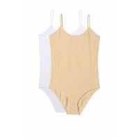 2 Adet İp Askılı Kadın Çıtçıtlı Body Beyaz ve Ten