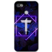 MRCİLETİSİM General Mobile GM 8 Go Kılıf HD Desen Baskılı Arka Kapak + Temperli Cam - Dark Neon Yaprak T Harfi