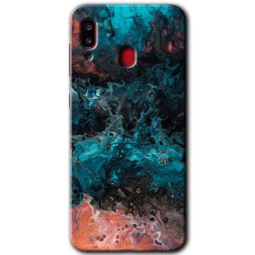 Potkal Hediye Fabrikası Samsung Galaxy A20 HD Baskılı Kılıf + 9D Tam Ekran Koruyucu - Liquid Colorfull