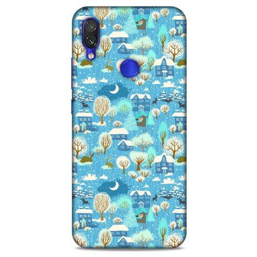 Xiaomi Redmi Note 7 Kılıf Snowix (33) Hybrid Kılıf Mavi Beyaz