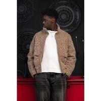 Oversize Crop Model Yan Cepli Astarlı Kırçıllı Mont