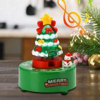 VIP KALİTE YILBAŞI MÜZİK KUTUSU YILBAŞI AĞAÇLI KARDAN ADAMLI IŞIKLI DÖNEN MÜZİK KUTUSU KURMALI