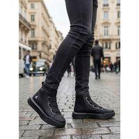 BA0142 Bantlı Erkek Yüksek Taban Siyah Tabanlı Spor Bot