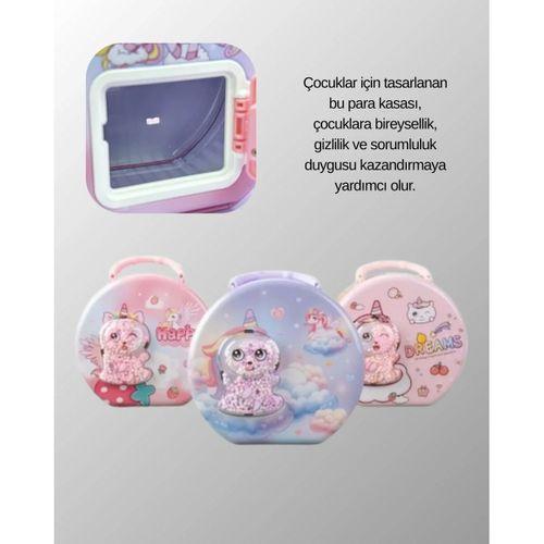 Mini Çocuk Para Kasası Güvenli Kilitli Birikim Kutusu