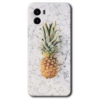 Vivo Y15s HD Baskılı Kılıf + 9D Tam Ekran Koruyucu - Ananas