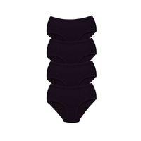 4 Adet Tutku Kadın Yüksek Bel Bato Kalın Lastik Külot Siyah Mudanis