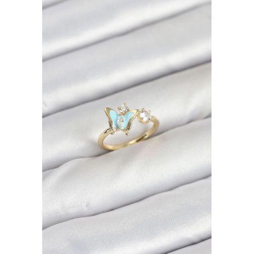 Pirinç Gold Renk Kelebek Model Kadın Yüzük