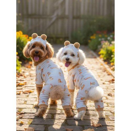 Boobie Bejjy Köpek Tulumu & Bere Takımı | Penye Kumaş | Küçük Irk Köpekler İçin | Tüy Dökülmesini Azaltır