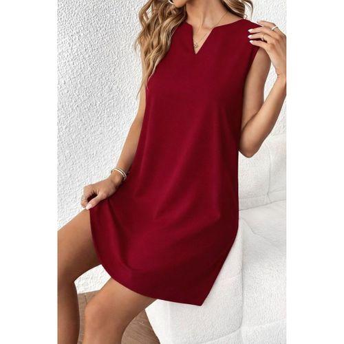 Kadın Askılı V Yakalı Mini Ithal Krep Elbise