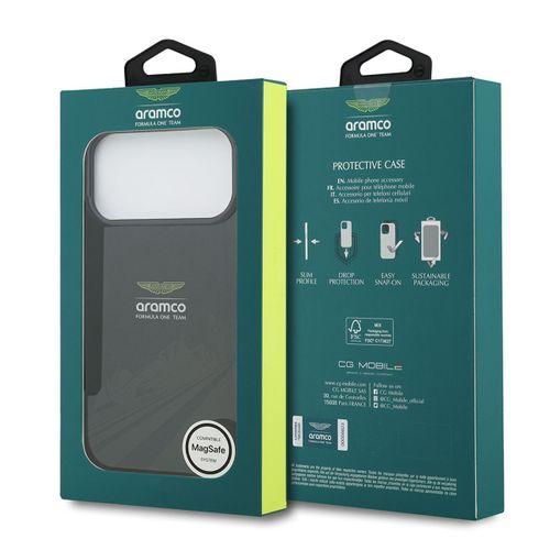 Apple iPhone 17 Pro Max Kılıf Aston Martin Orjinal Lisanslı M-safe Şarj Özellikli IML Baskı Logolu Formula Tasarımlı Kapak