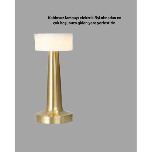 Touch Gece Lambası – Dokunmatik Kontrol, Kablosuz Kullanım, Metal Gövde