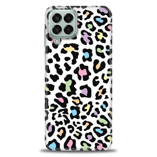 Samsung Galaxy M33 Kılıf HD Baskılı Kılıf - Renkli Leopar + Tam Ekran Koruyucu