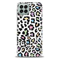 Samsung Galaxy M33 Kılıf HD Baskılı Kılıf - Renkli Leopar + Tam Ekran Koruyucu