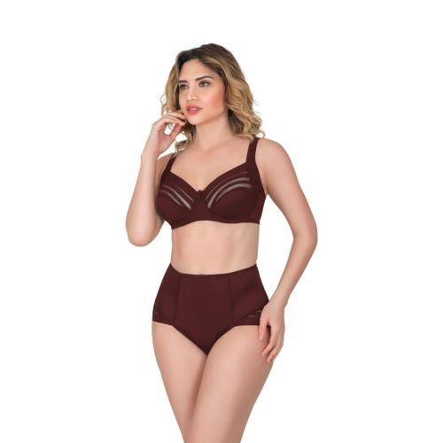 Bordo Yan Destekli Toparlayıcı Balenli Sütyen