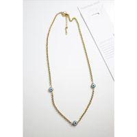 Nazar Boncuk Çelik Kolye - Altın