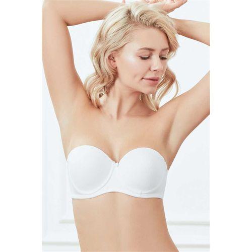 Kadın Balenli Desteksiz Dolgusuz Askısız Straplez Günlük Klasik T-shirt Sütyeni