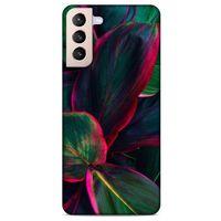 Lopard Samsung Galaxy S21 Plus Uyumlu Kılıf Bahar (25) Antişok Kapak Fuşya Yeşil