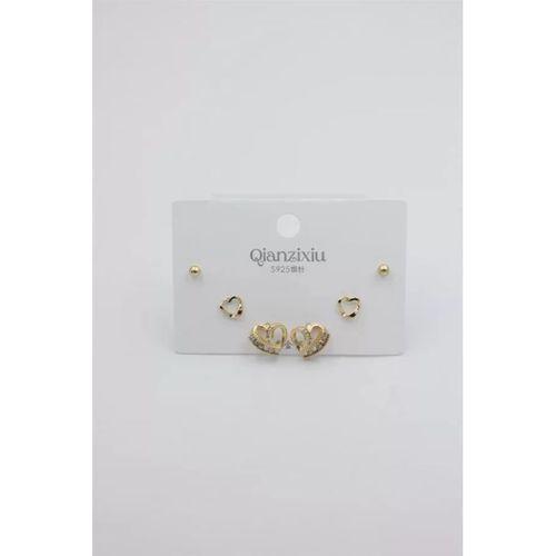 Çoklu Set Küpe - Altın