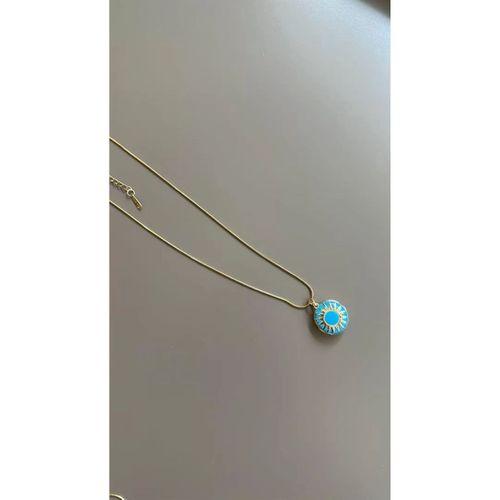 Mineli Kapaklı Kolye - Mavi