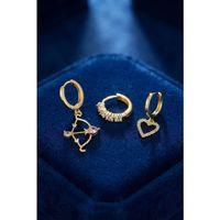 3 lü Set Küpe Gold Renk Eros Yay Detaylı