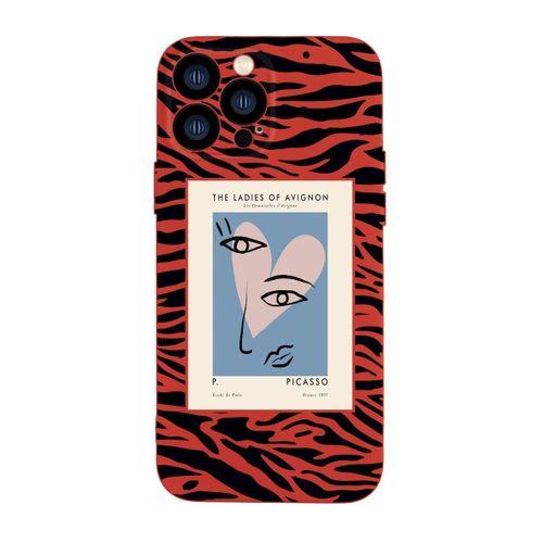 iPhone 13 Pro Max Uyumlu Picasso Desenli Kamera Lens Korumalı Darbe Emici Silikonlu Lansman Kılıf