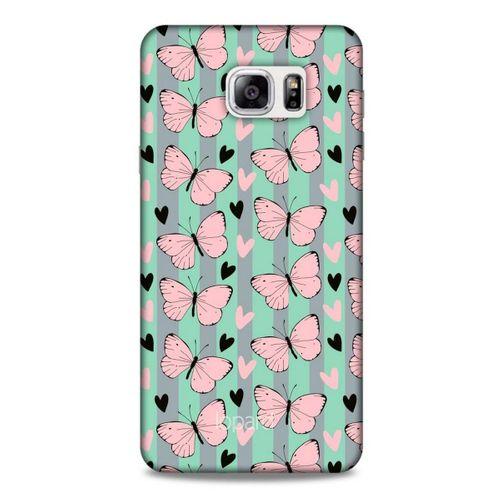 Samsung Galaxy Note 5 Kılıf Kelebek Etkisi (43) Thin Fit Kılıf Kahve Yeşil