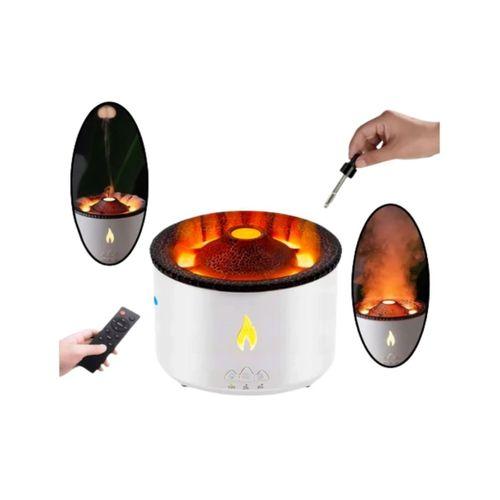 Led Alev Efektli Aroma Difüzörü Ultrasonik Hava Nemlendirici Gece Lambası Fonksiyonlu