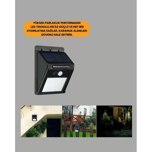 20 Led Güneş Enerjili Hareket Sensörlü Dış Mekan Duvar Lambası