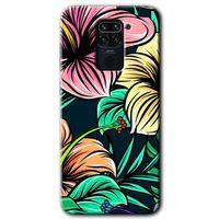 BeRa Aksesuar Xiaomi Redmi Note 9 Kılıf Baskılı Kapak - Çizim Çiçekler +Tam Kaplayan Mat Seramik