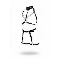 Siyah Harness Takım Zincir Ve Halka Detaylı Boyunluklu - Brf1081