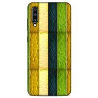 Samsung Galaxy A70 Kılıf Patchwork (37) Silicone Cover Sarı Lacivert