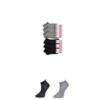 Siyah ve Gri Kadın Bilek Çorap 6 çift