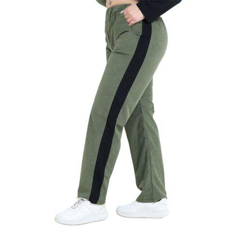 Melsay Buti Yeşil Siyah Fitilli Kadife Yarım Garni Kadın Eşofman Takımı