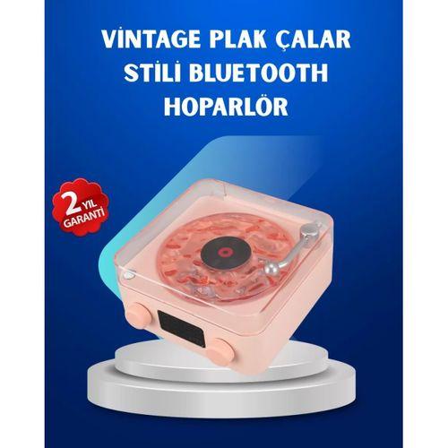 Retro Saatli Bluetooth Hoparlör – Gece Lambalı Kristal Ses Kalitesi