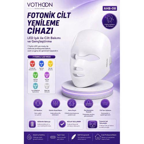 7 Renk Led Fototerapi Yüz Maskesi Işık Terapili Cilt Bakım Cihazı Profesyonel Ev Bakımı