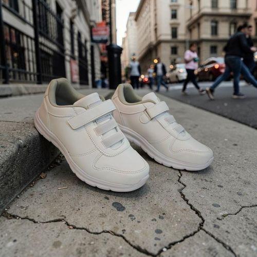 Black Sea 616 Beyaz Cırtlı Lastikli Fuspetli Bayan Spor Ayakkabı