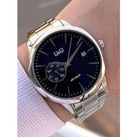 Q&Q Gün Fonksiyonlu Kadran Çelik Kordon 2 Yıl Garantili 3 Atm Suya Dayanıklı Erkek Kol Saati Q003.A2