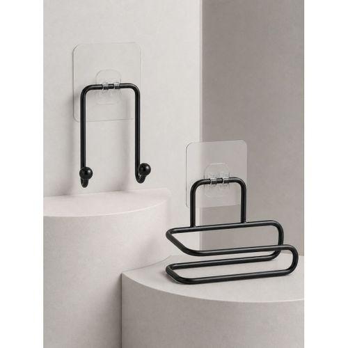 Banyo Ve Mutfak İçin Yapışkanlı Havlu Askılığı Ve Rulo Kağıt Tutucu Set
