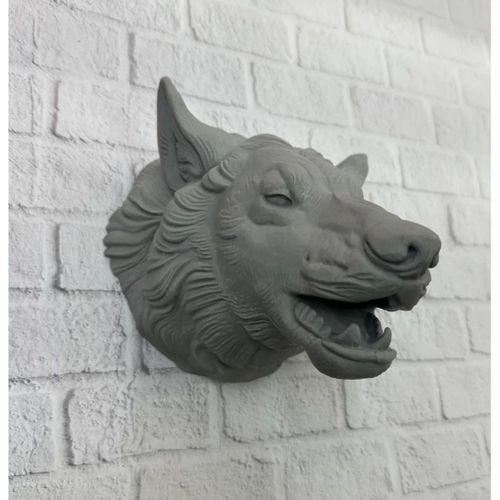 Gri Kurt Duvar Dekoru Asılabilir Dekoratif Heykel Tasarım