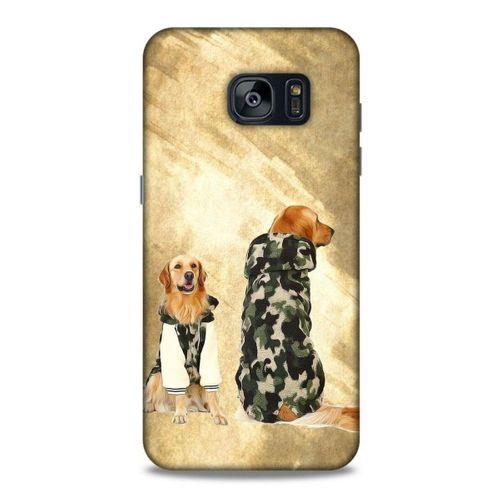 Samsung Galaxy S7 Edge Kılıf Köpek Kıyafetleri (32) Soft Silikon Kılıf Golden Kapişonlu Polar