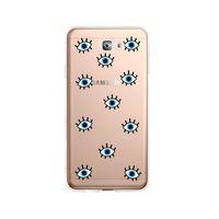 Samsung J7 Prime Nazar Gözler Desenli Premium Şeffaf Silikon Kılıf
