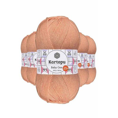 5 Adet Baby One Tüylenmeyen El Örgü İpi Yünü Yavruağzı K253