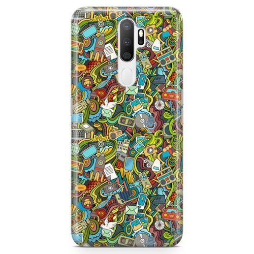Oppo A5 2020 Kılıf Doodle Bilgisayar Cep Telefonu Arka Kapak Koruma Desenli Full Koruyucu