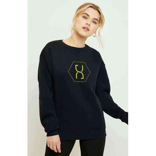 Altered Carbon Logo Sari Baskılı Siyah Kadın Sweatshirt