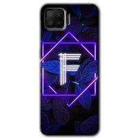 Oppo A73 Kılıf HD Desen Baskılı Arka Kapak - Dark Neon Yaprak F Harfi + Kırılmaz Cam